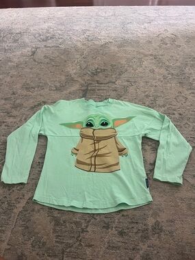 Disney Mint Green Long Sleeve Top with Grogu Front Graphic